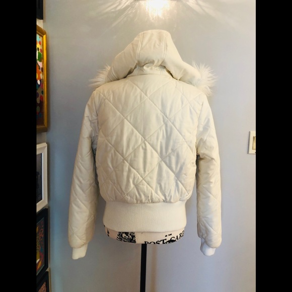 Super Cute White Bomber Jacket - Picture 4 of 7